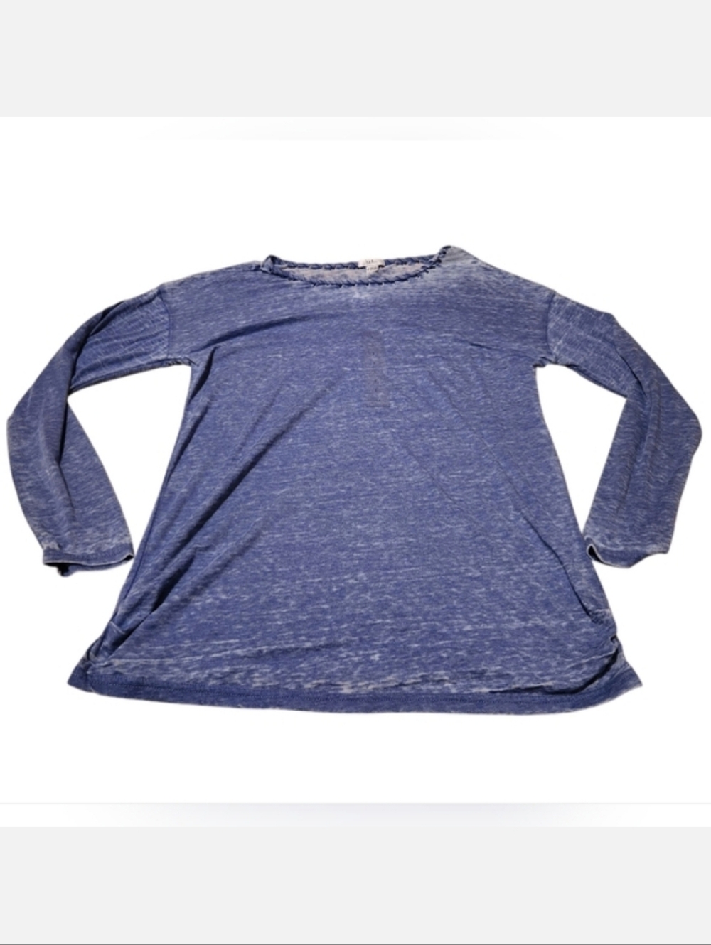 Women’s Large Isela Heathered Blue Burnout Long Sleeve Top